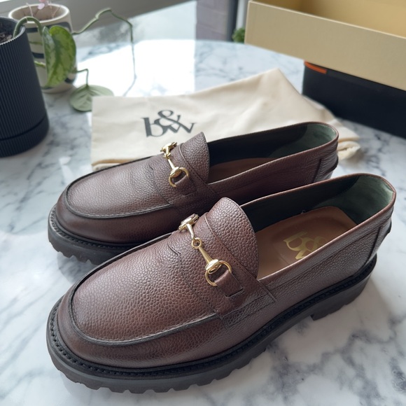 Blackstock & Weber Brown Leather Horse Bit Loafers